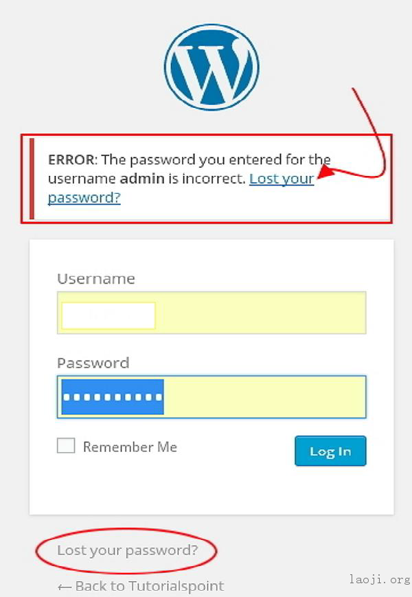 WordPress Reset Password