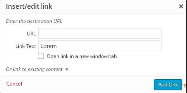 WordPress Add Links