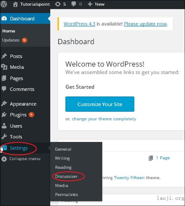 WordPress Discussion Setting